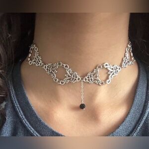 Elegant Silver Choker Necklace